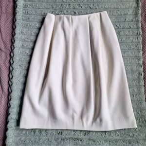 Madewell Structured White Pleated Pencil Skirt Sz 2